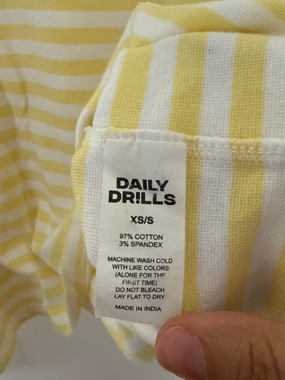 Daily Drills Striped Cotton Long Sleeve | Lemonade - Picture 4 of 5